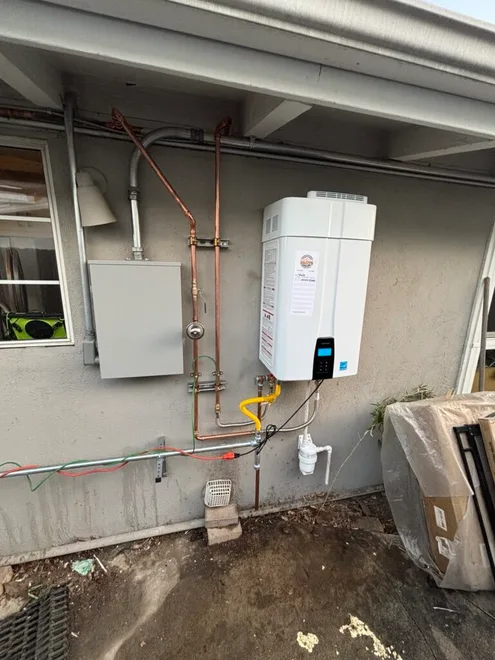 Navien tankless water heater installed by Copper Shine Plumbing
