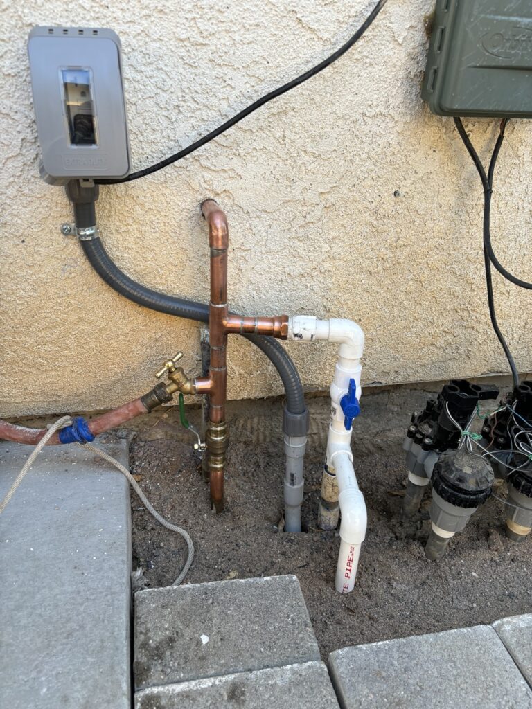 Copper water service piping and shutoff valve