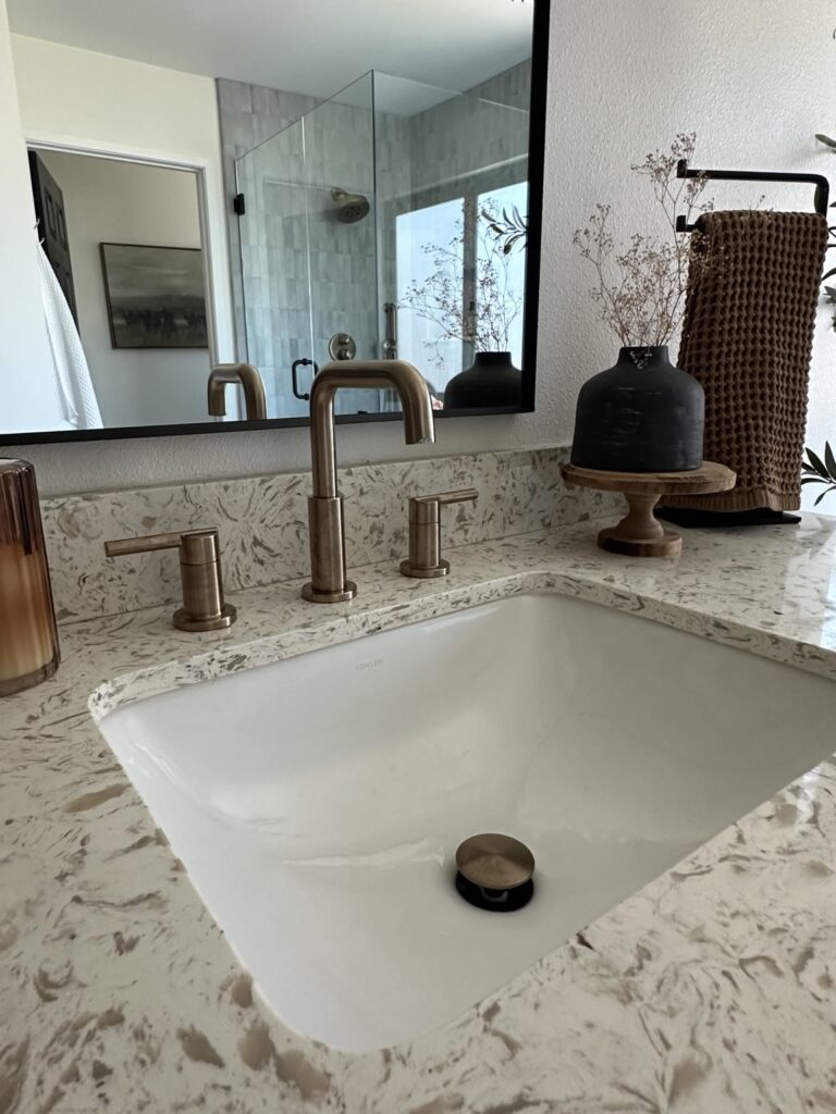 Bathroom sink and faucet installation