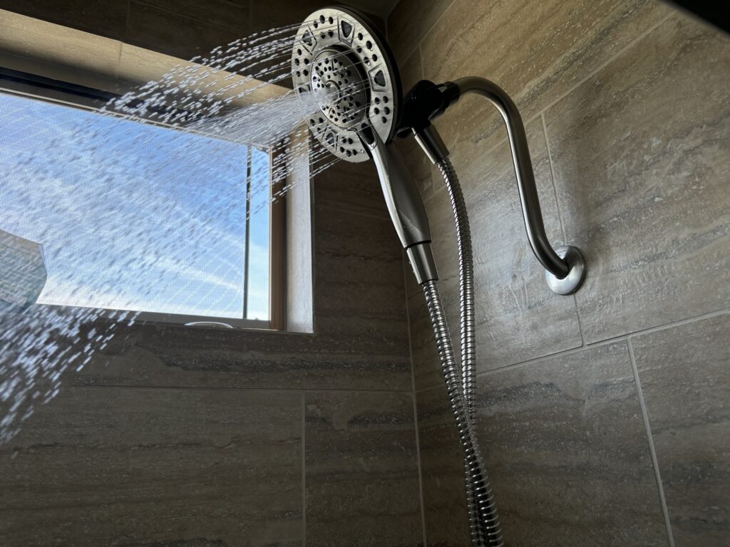 Completed multi-function shower fixture installation by Copper Shine Plumbing
